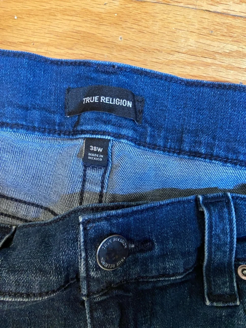 True Religion Men's Dark Blue Denim Shorts